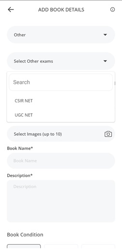 Select the Exam in other Exam Type
